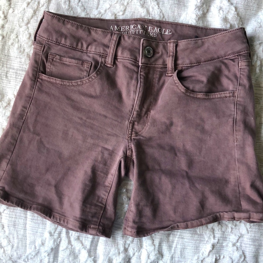 American Eagle denim midi super stretch Wn shorts Light Burgundy/plum color